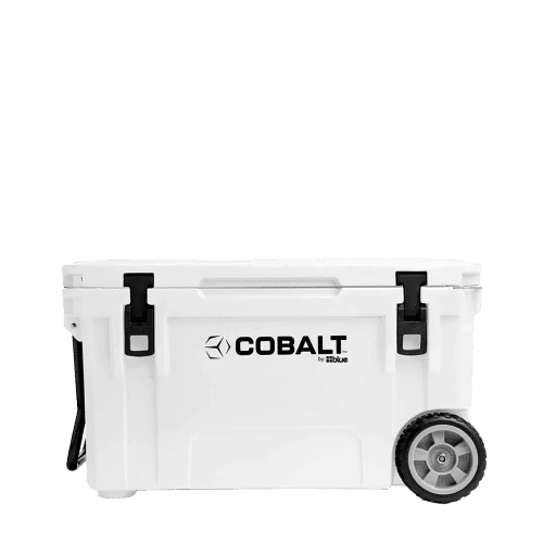 Blue Cooler 5 day 55 quart cooler with wheels in White #color_white