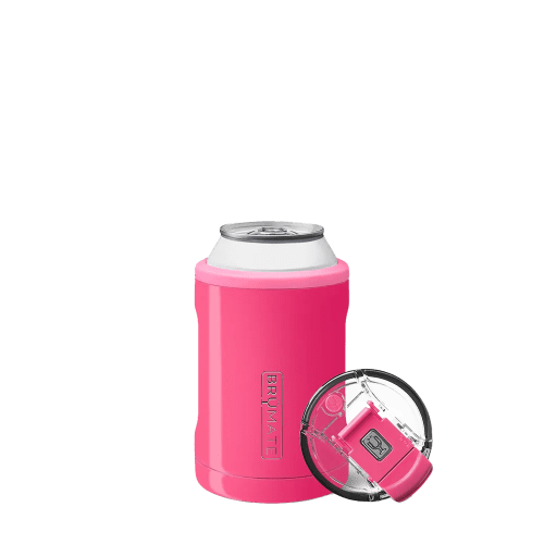 Customized Duo 2-in-1 Insulated Can Holder Can & Bottle Sleeves from Brumate #color_neon-pink