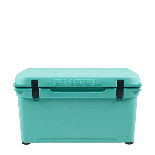 Customized Engel 65 High Performance Hard Cooler and Ice Box front facing #color_seafoam