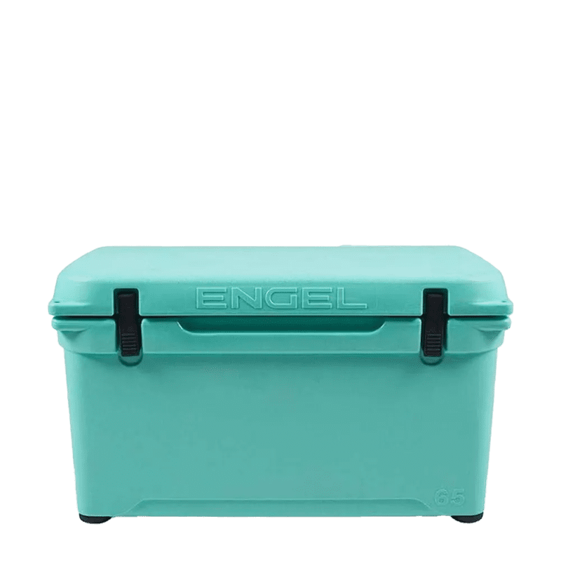 Customized Engel 65 High Performance Hard Cooler and Ice Box front facing #color_seafoam