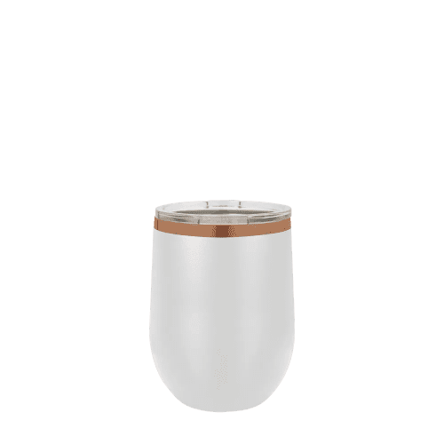 Polar Camel 12 oz Ion Plated Wine Tumbler #color_white-on-rose-gold