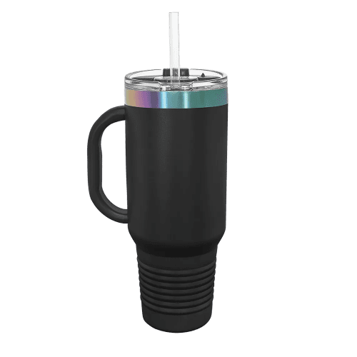 Polar Camel Ion Plated Straw lid Mug #color_black-on-prism