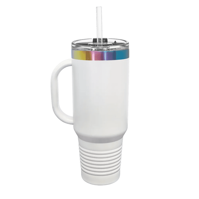 Polar Camel Ion Plated Straw lid Mug #color_white-on-prism