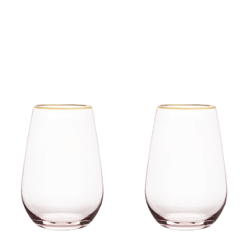 Twine Living Co. 18 oz stemless wine glass #color_rose-crystal