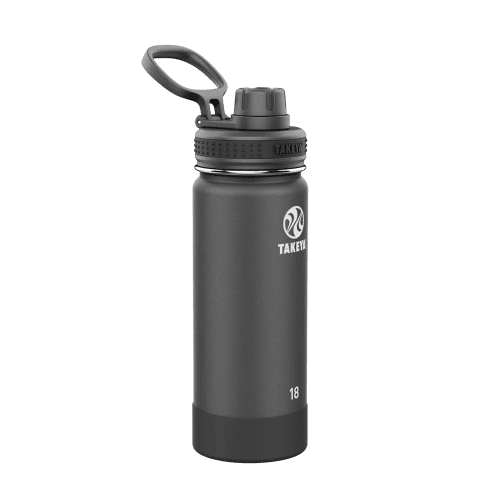 Customized Actives Water Bottle Spout Lid 18 oz Water Bottles from Takeya #color_onyx