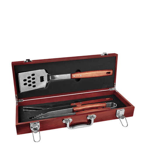 Customized 3-Piece BBQ Set Grill Set from Custom Branding #color_rosewood